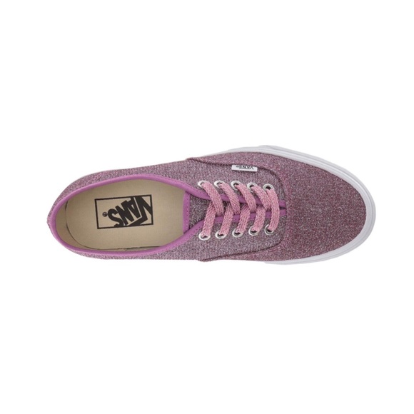 Vans Authentic Lurex Glitter Pink Skate Shoes - Picture 4 of 5